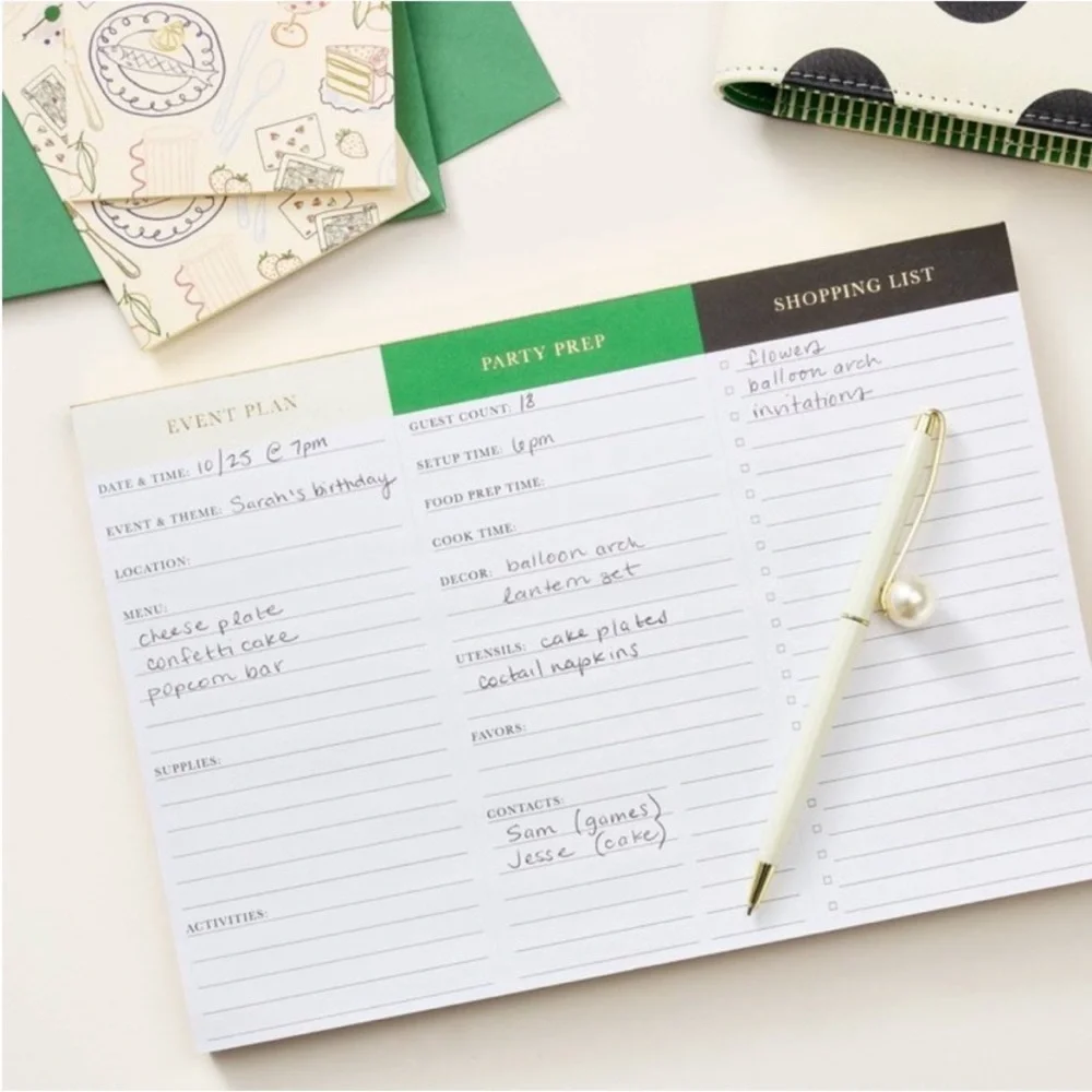 Kate Spade x Target Party Planning Notepad, NWT